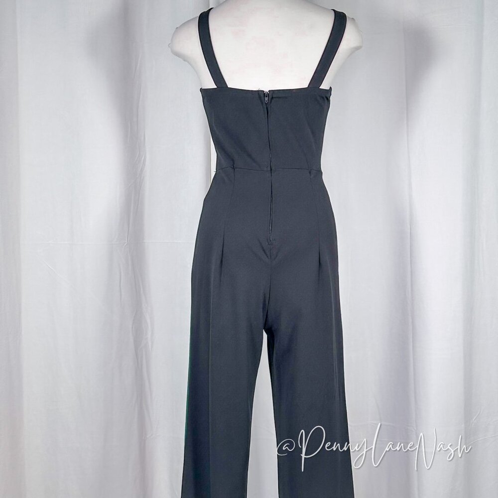 Charlotte Russe Sleeveless Side Striped Jumpsuit Black - Picture 11 of 11
